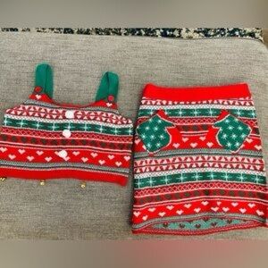 Christmas outfit crop top and skirt set
